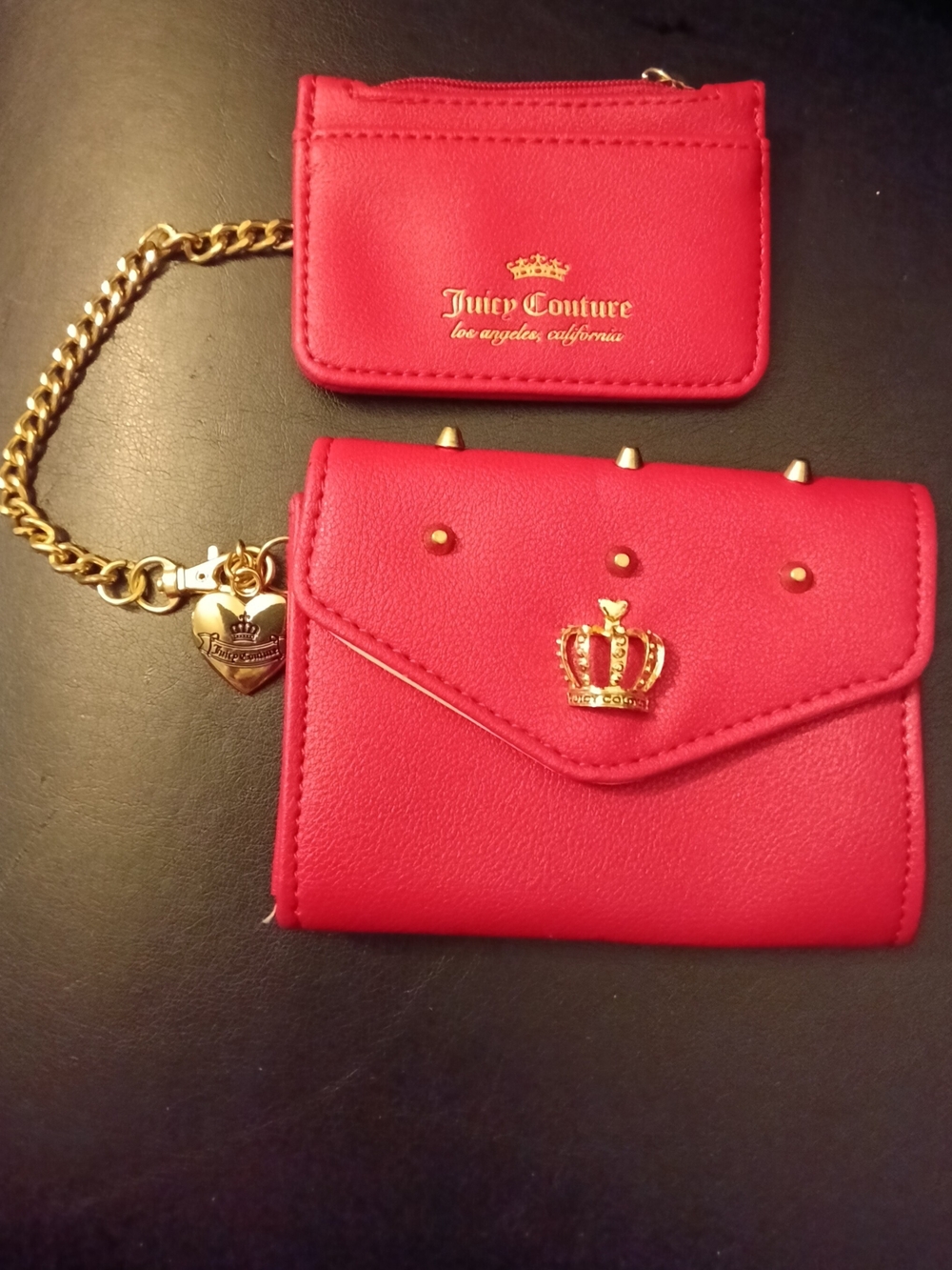 Juicy Couture "On Tour" Crown Studded Wallet and Card Holder Set